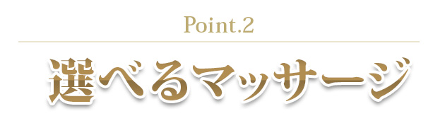 Point.2｜選べるマッサージ