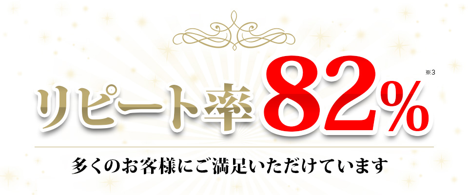 リピート率82%｜多くのお客様にご満足いただけています